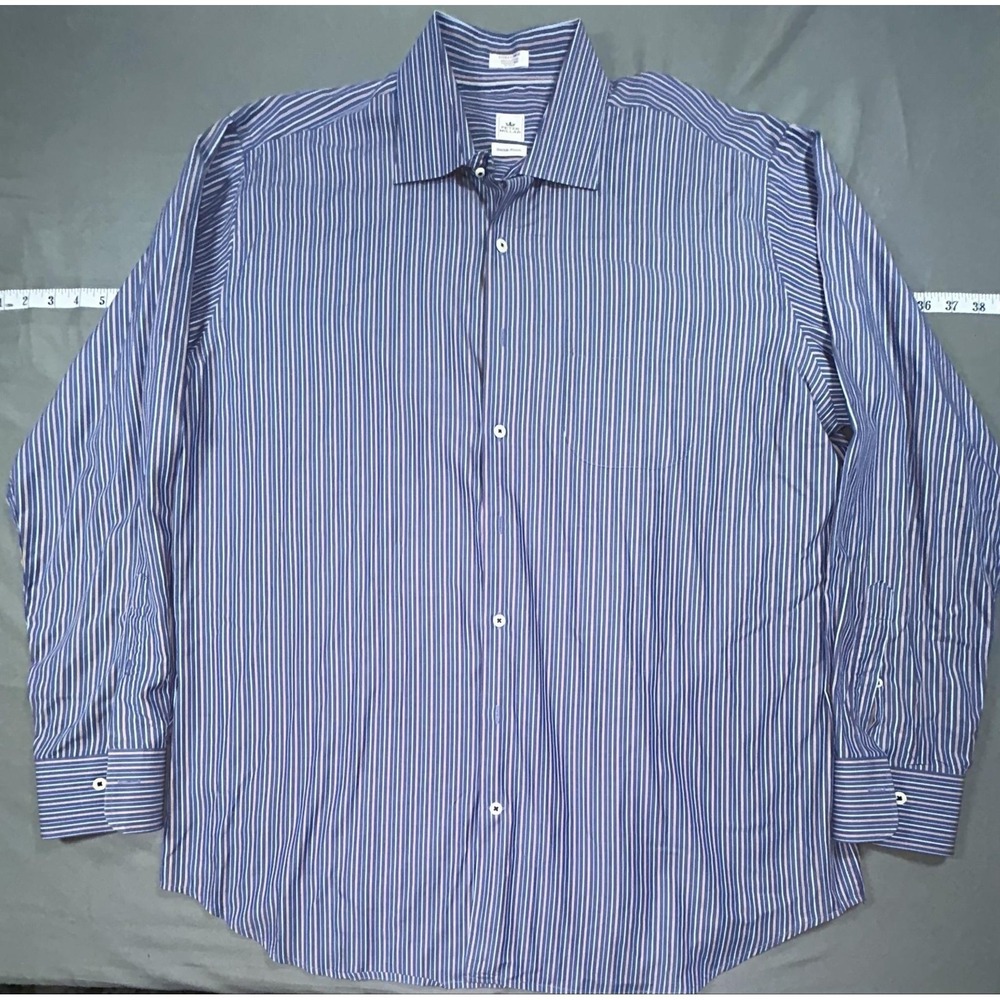 Peter Millar Shirt Mens XL Blue Stripe Cotton Long Sleeve Button Up Casual